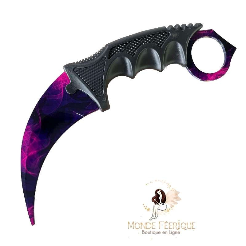 Couteau Karambit en Acier Inoxydable Violet