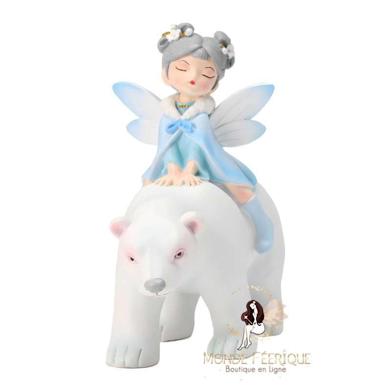 Ange Peint Grand Ours Blanc