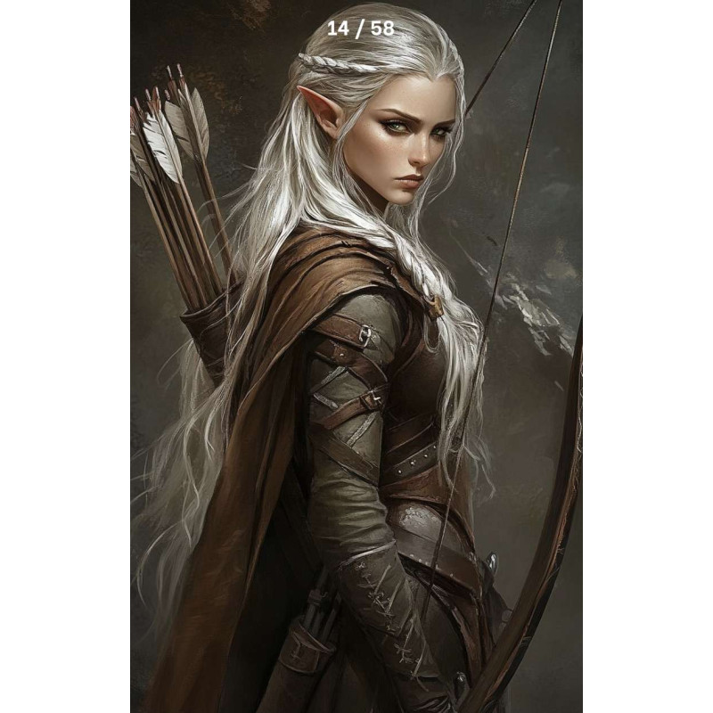Plaque Fantasy Elfe avec Tir à l'Arc