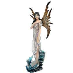Figurine Fée Nymphe avec dragon bleu 30cm