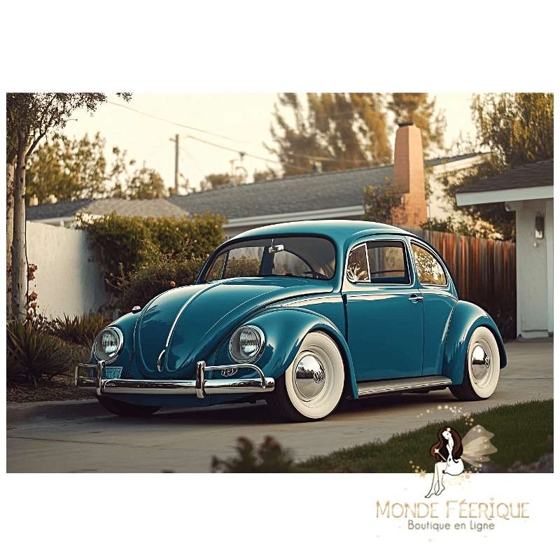 Plaque Voiture Coccinelle Rouge Vintage