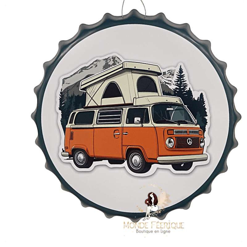 Capsule – Van Orange Cartoon avec Tente de Toit