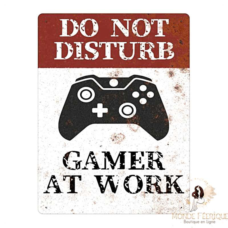 Plaque métal Do Not Disturb – Gamer at Work