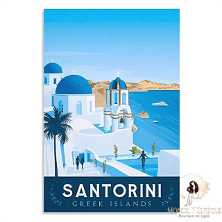Plaque métal Santorin– Iles Grêcques