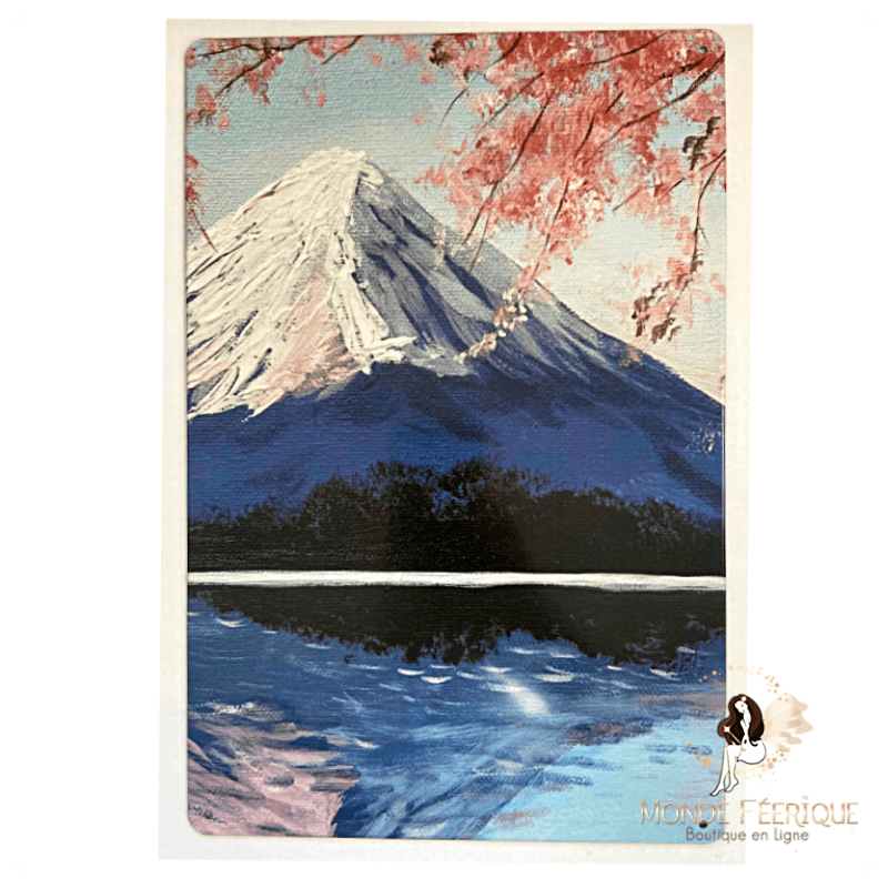 Plaque décorative Mont Fuji Japon - Paysage avec cerisier en fleur