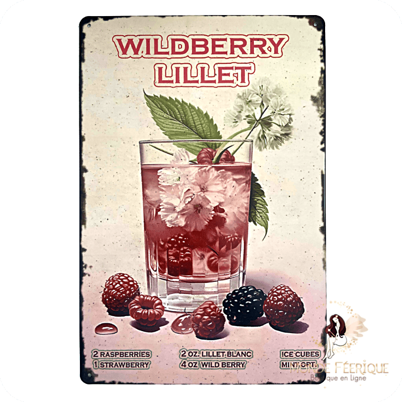 Plaque Cocktail Vintage – Wildberry Lillet