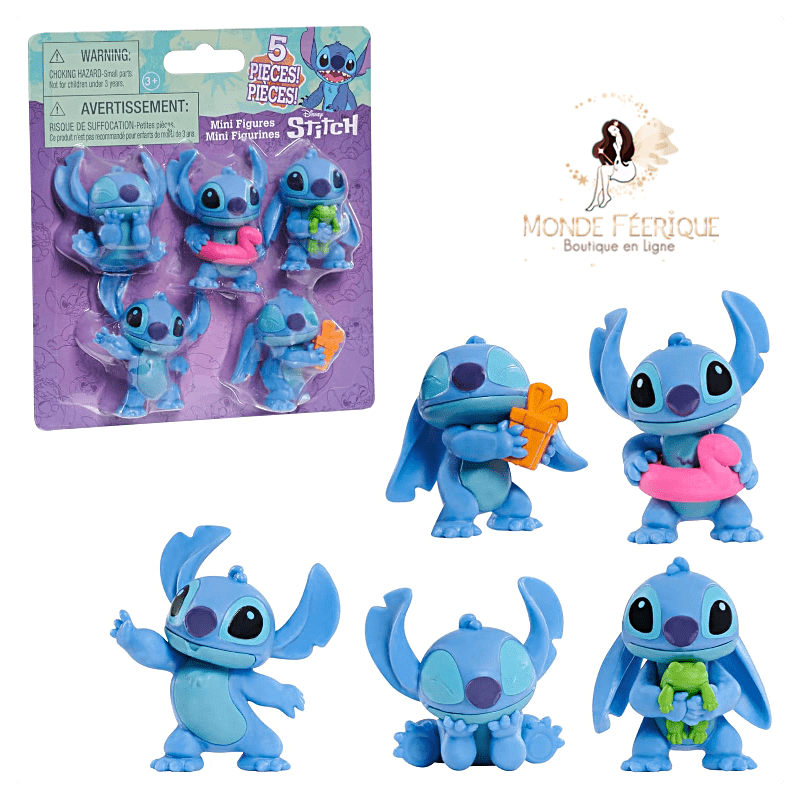 Lot de 5 mini figurines Stitch – Jouet Disney décoratif