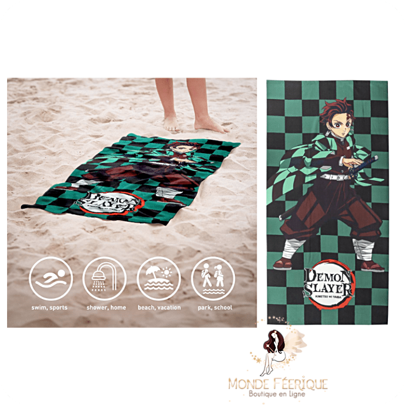 Serviette Demon Slayer 70x140 cm – Serviette de plage manga