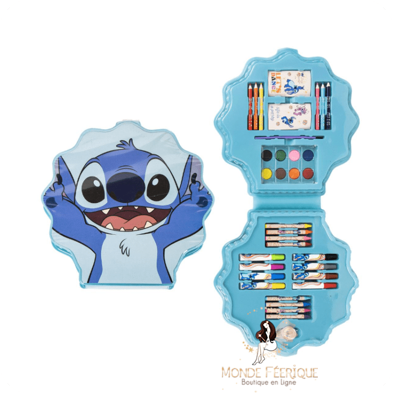 Set créatif Disney Stitch – Mallette avec crayons, feutres et aquarelles