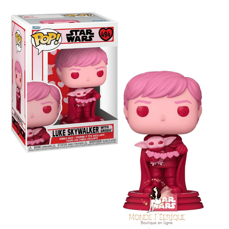 Luke Skywalker Rose avec Grogu Funko Pop