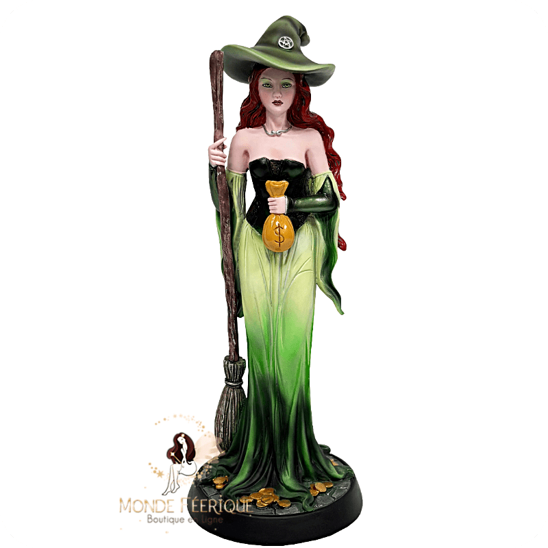 Sorcière verte de la prospérité – Figurine porte-bonheur