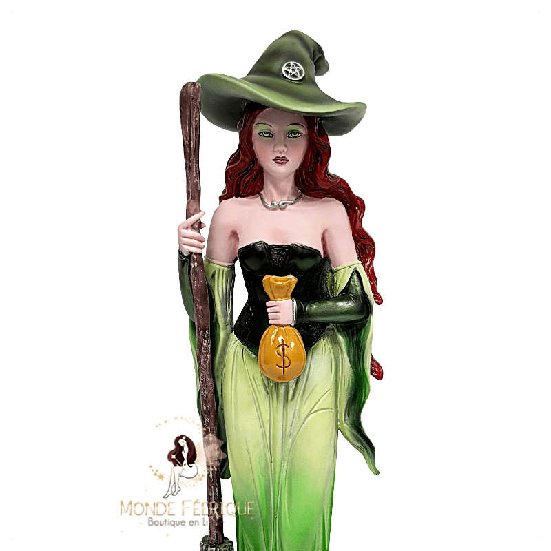 Sorcière verte de la prospérité – Figurine porte-bonheur