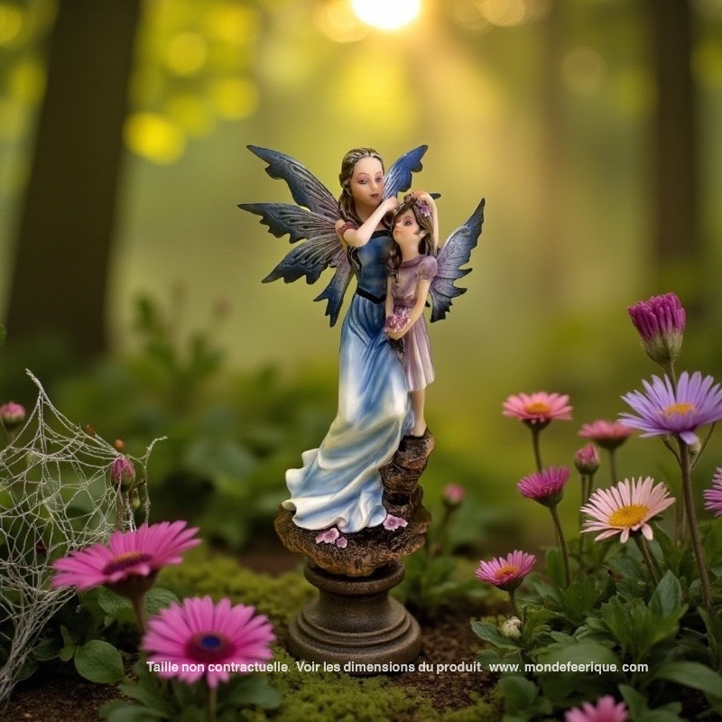 Figurine Fée Protectrice & Enfant  sur le thème de la Fantasy