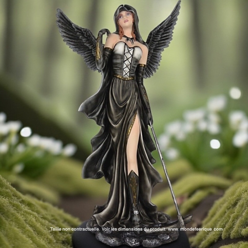 Grande statue de fée en résine blanche et haute - Statuette de fée mort, funèbre, funéraire