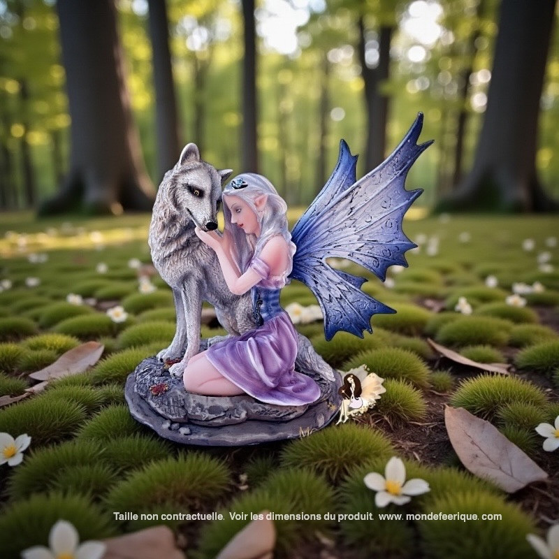 Fée avec un loup - Objets Féériques à collectionner
