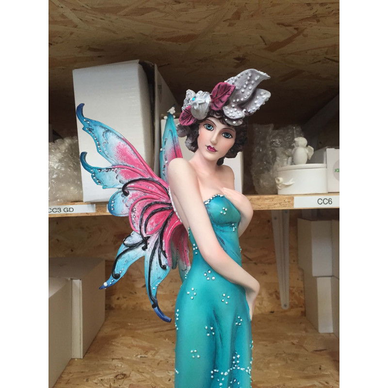 Fée Élégante  – Figurine féerique colorée en résine