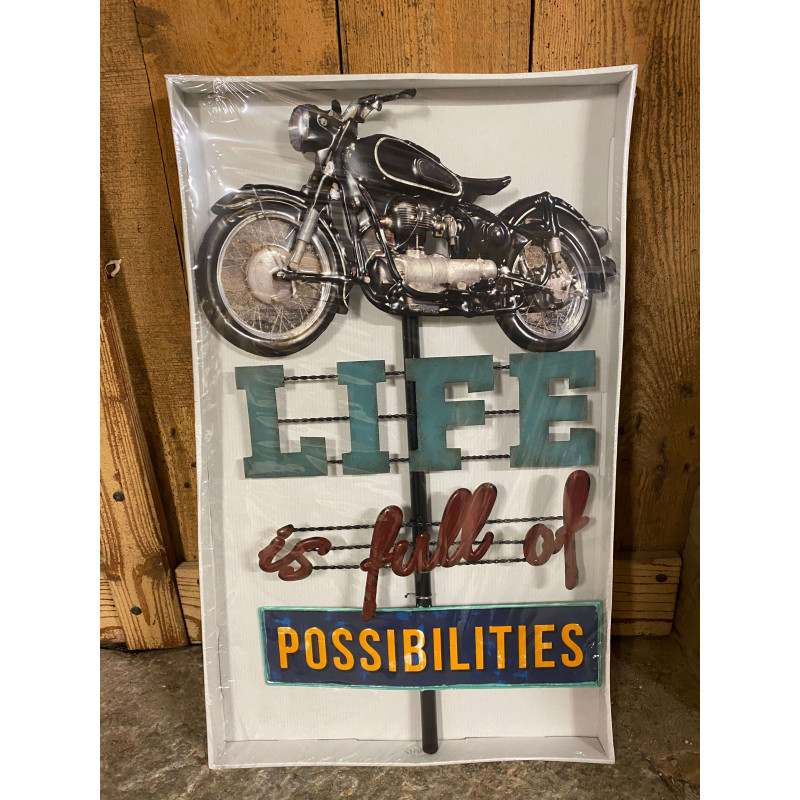 Déco Mur Lumineux  Moto  - Décoration Murale Moto - Déco Vintage mur moto