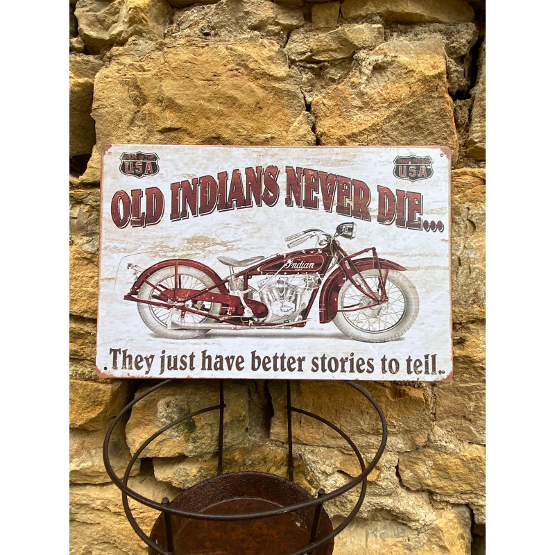 plaque Décoration de mur moto indian - plaque vintages et retro indian