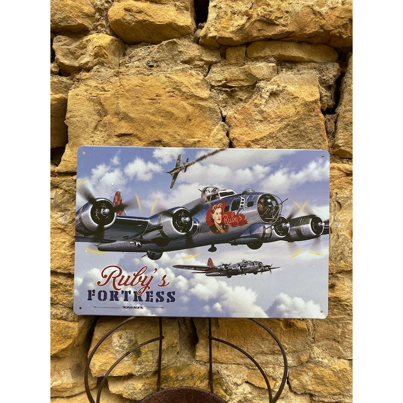 Déco de mur avions de guerre- plaque en metal de decoration retro avion de chasse