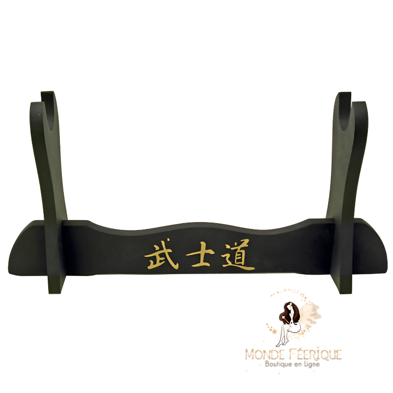 Support katana bois noir style bushido
