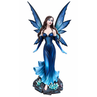 Statuette Fée Azuria et Cristaux Bleus 46cm
