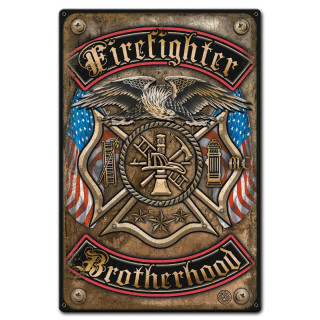 Plaque Vintage Firefighter Brotherhood