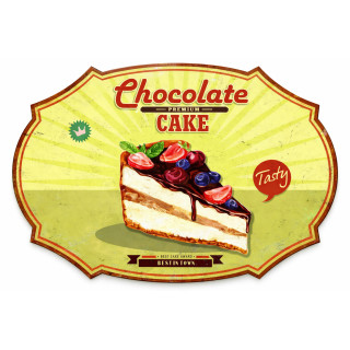 Plaque Vintage Cake au Chocolat