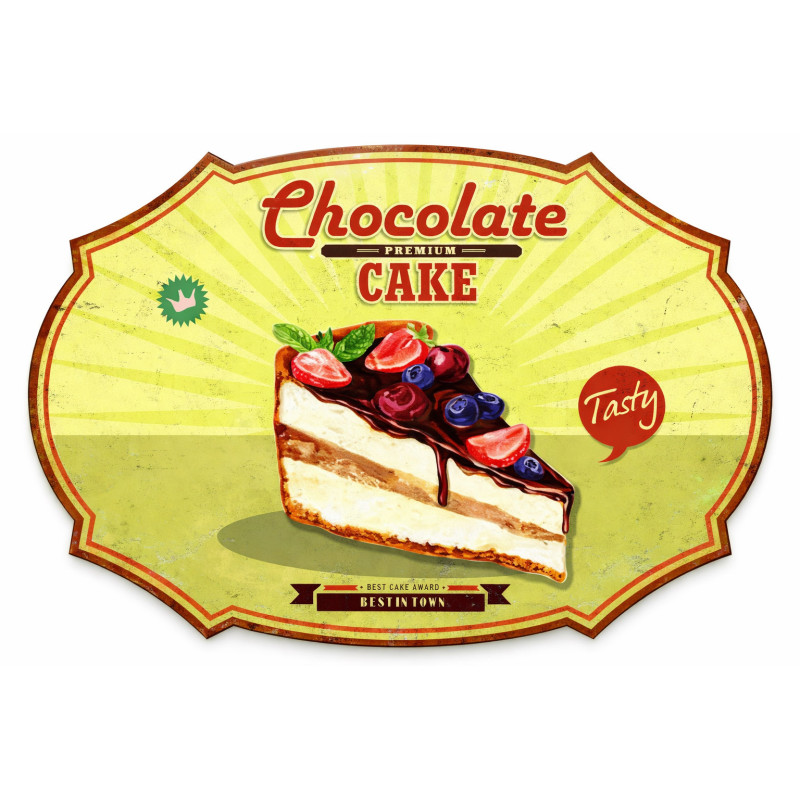 Plaque Vintage Cake au Chocolat