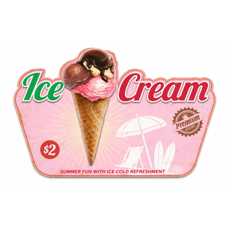 Plaque vintage Glace d'été