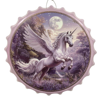 Plaque Vintage Licorne Ailée