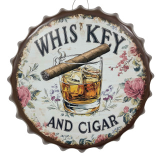 Plaque Vintage Whiskey Cigare
