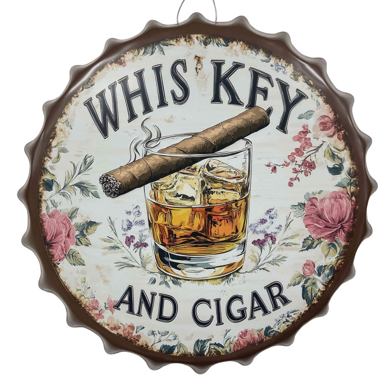 Plaque Vintage Whiskey Cigare