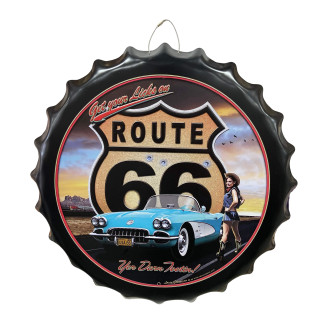 Plaque Vintage Route 66 Capuchon