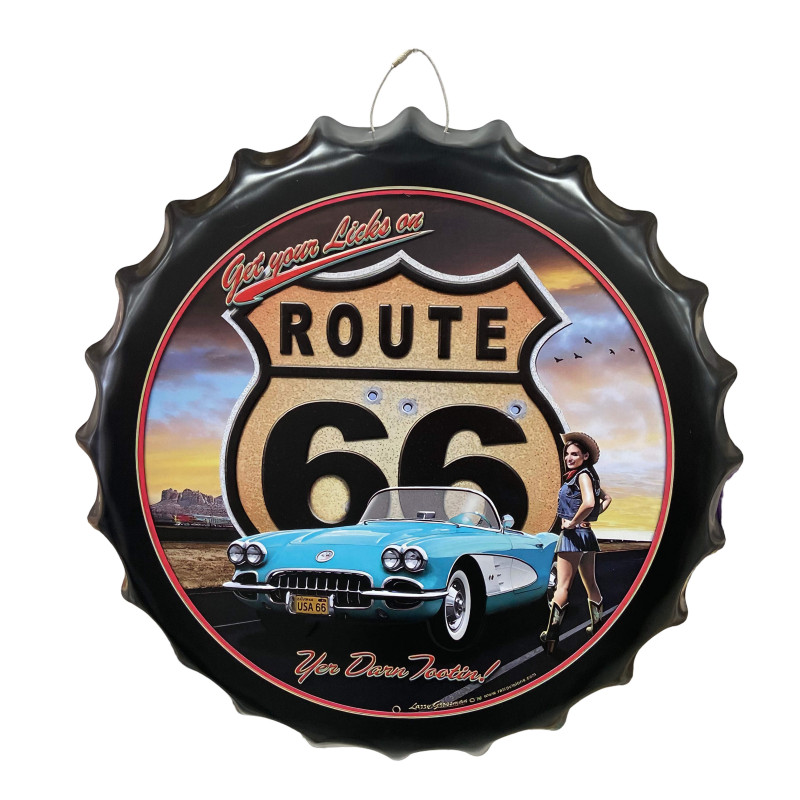 Plaque Vintage Route 66 Capuchon