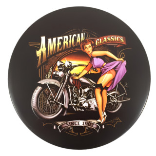 Plaque Vintage Pin-Up & Moto