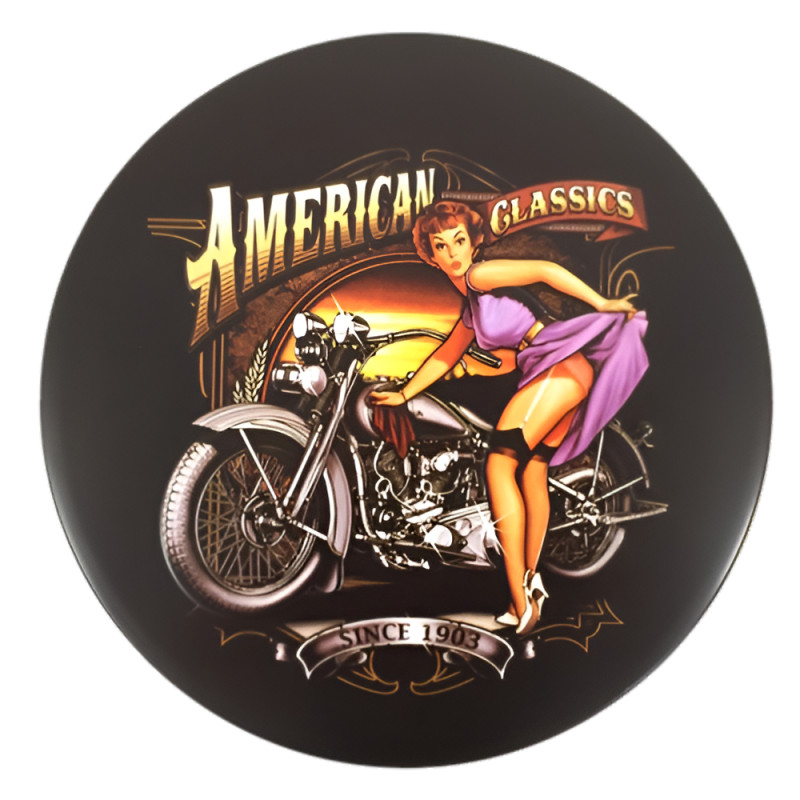 Plaque Vintage Pin-Up & Moto