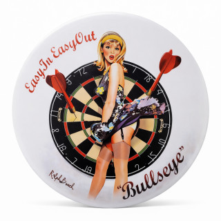 Plaque Vintage Pin-Up au Jeu de Fléchettes
