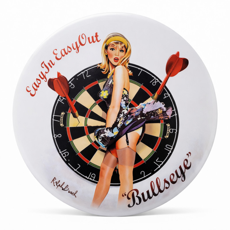 Plaque Vintage Pin-Up au Jeu de Fléchettes