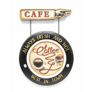Plaque Vintage Café Rétro "Server Here"